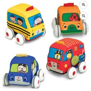 Melissa and Doug soft pull-and-go vehicle set